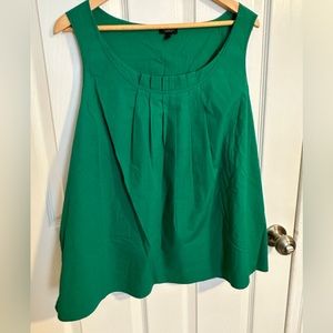 Talbots Vibrant Green Pleated Blouse